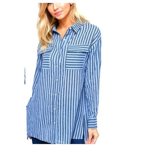 The Layla stripe button down tunic